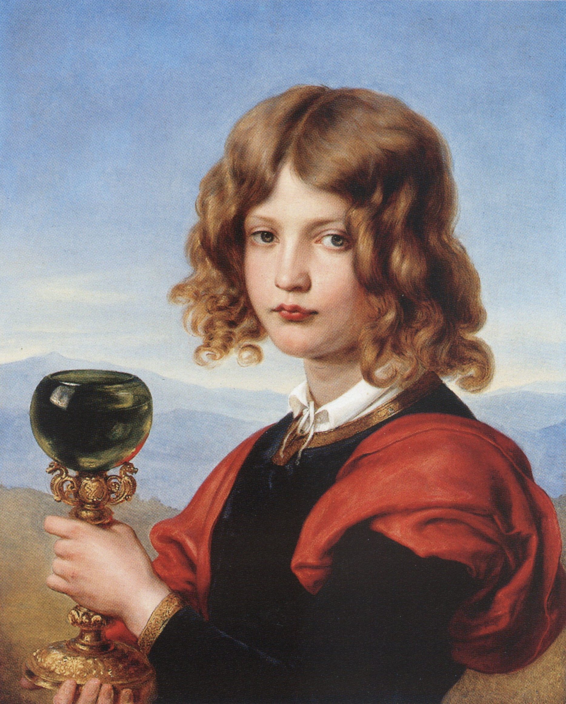 1845-Junge mit Weinglas | JULIUS H�BNER