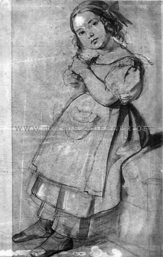 1834 Des Knstlers Tochter Emma - Vorzeichnung | JULIUS HBNER 