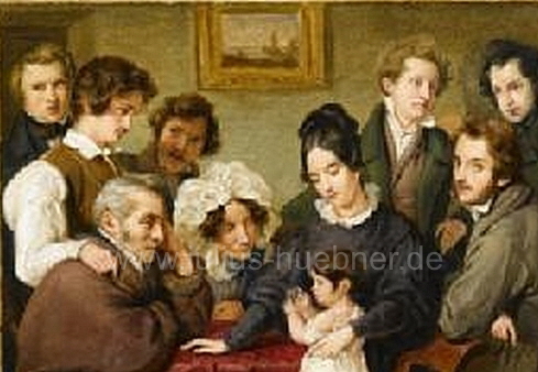 1830 Familienbildnis - Farbenskizze | Julius Hbner